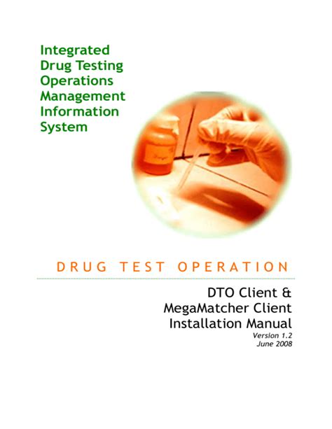 GUIDELINES FOR THE DOH INTEGRATED DRUG TEST OPERATIONS AN.